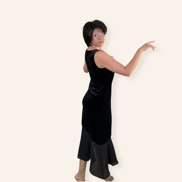 Mermaid A symmetrical Velvet Dress Black Size 12 - Picture 6 of 6